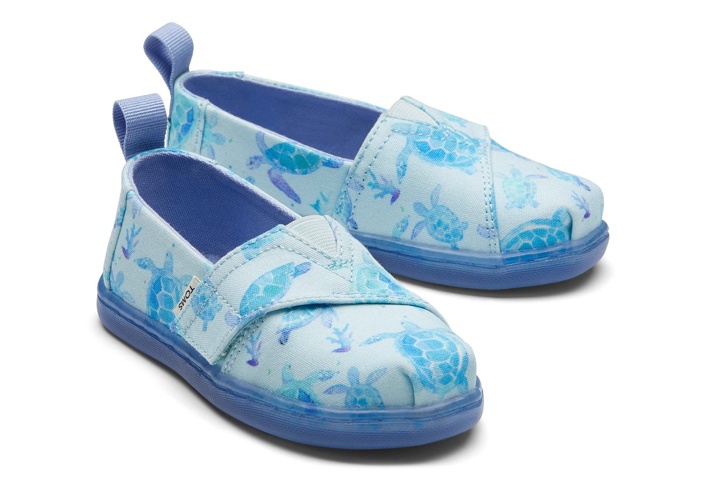 Toms Alpargata Tiny Sea Turtles Espadrille Blue/White - Kids - 31879-MIWD